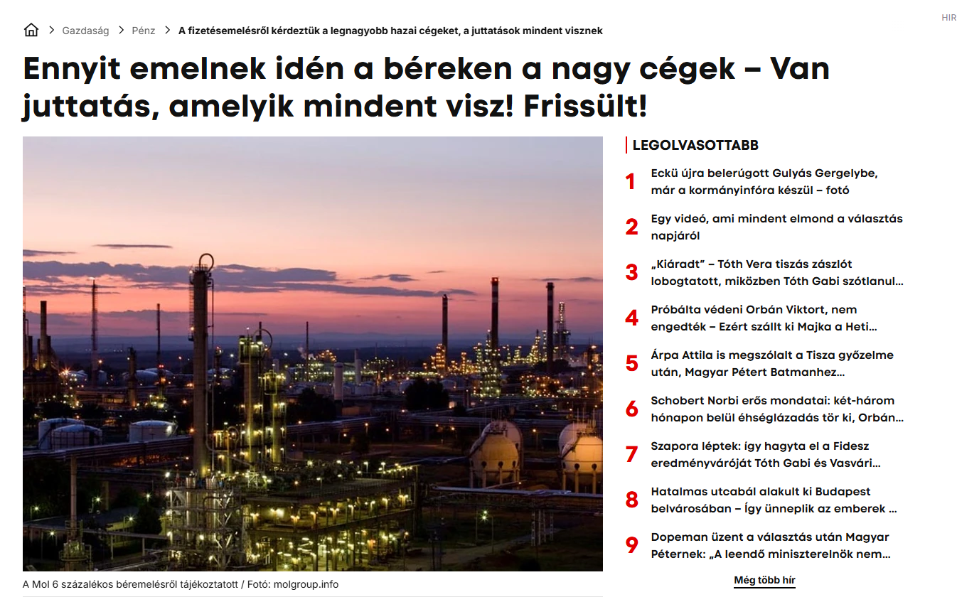 Ennyit emelnek idén a béreken a nagy cégek – Van juttatás, amelyik mindent visz!​